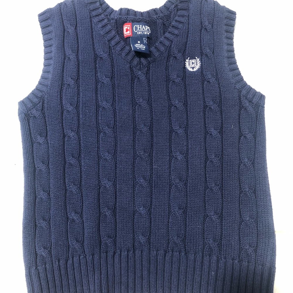CHAPS V NECK SWEATER VEST